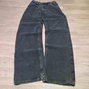 26x28 Black Carpenter Straight Wide Leg Denim Jeans Y2K Grunge Vintage 2000s